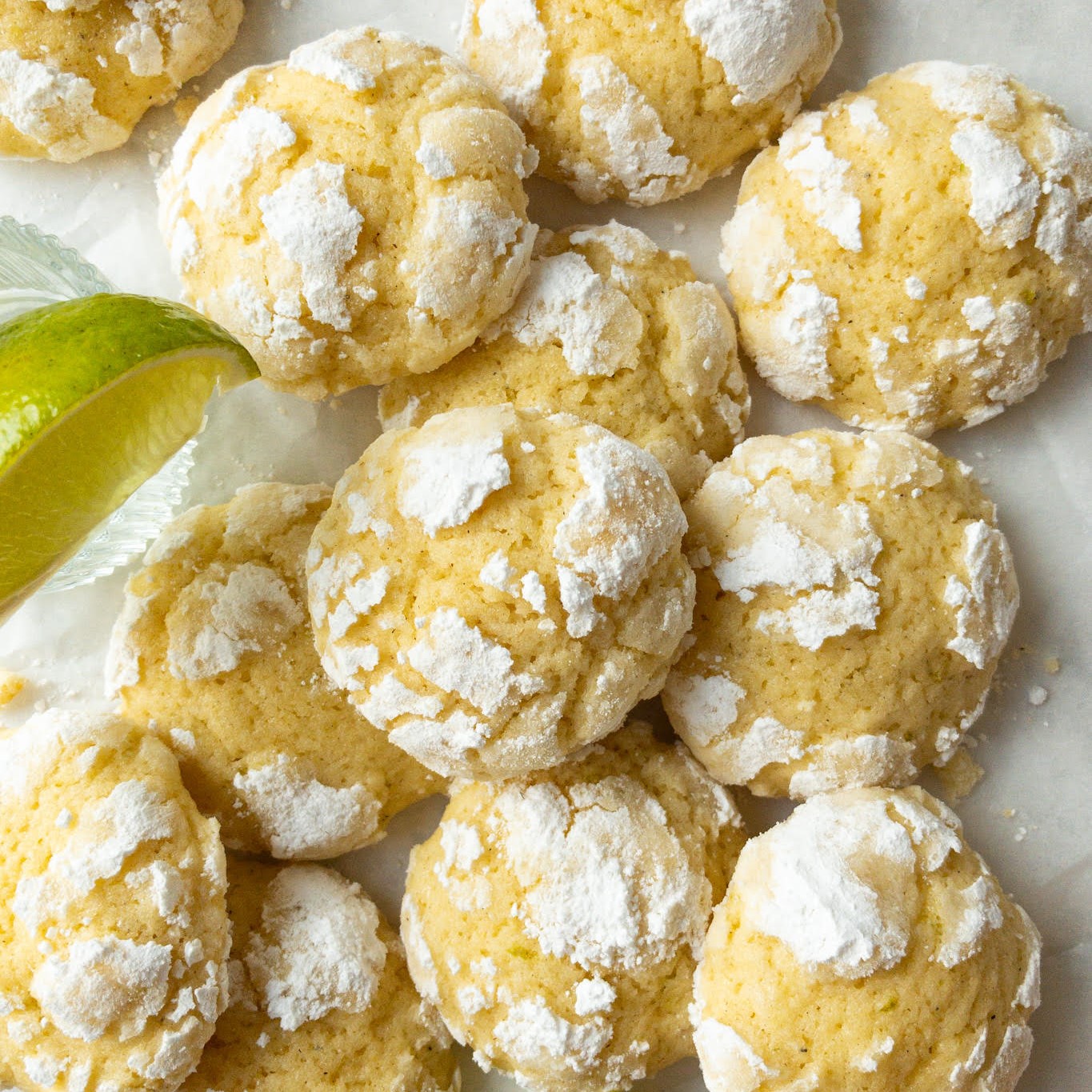 Rezept Limetten Cookies - Lime Crinkle Cookies - weiche Kekse